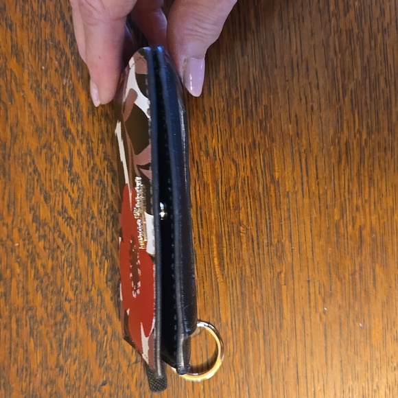 Kate Spade Compact Wallet With Key Ring In Red Poppy Field - Picture 11 of 16